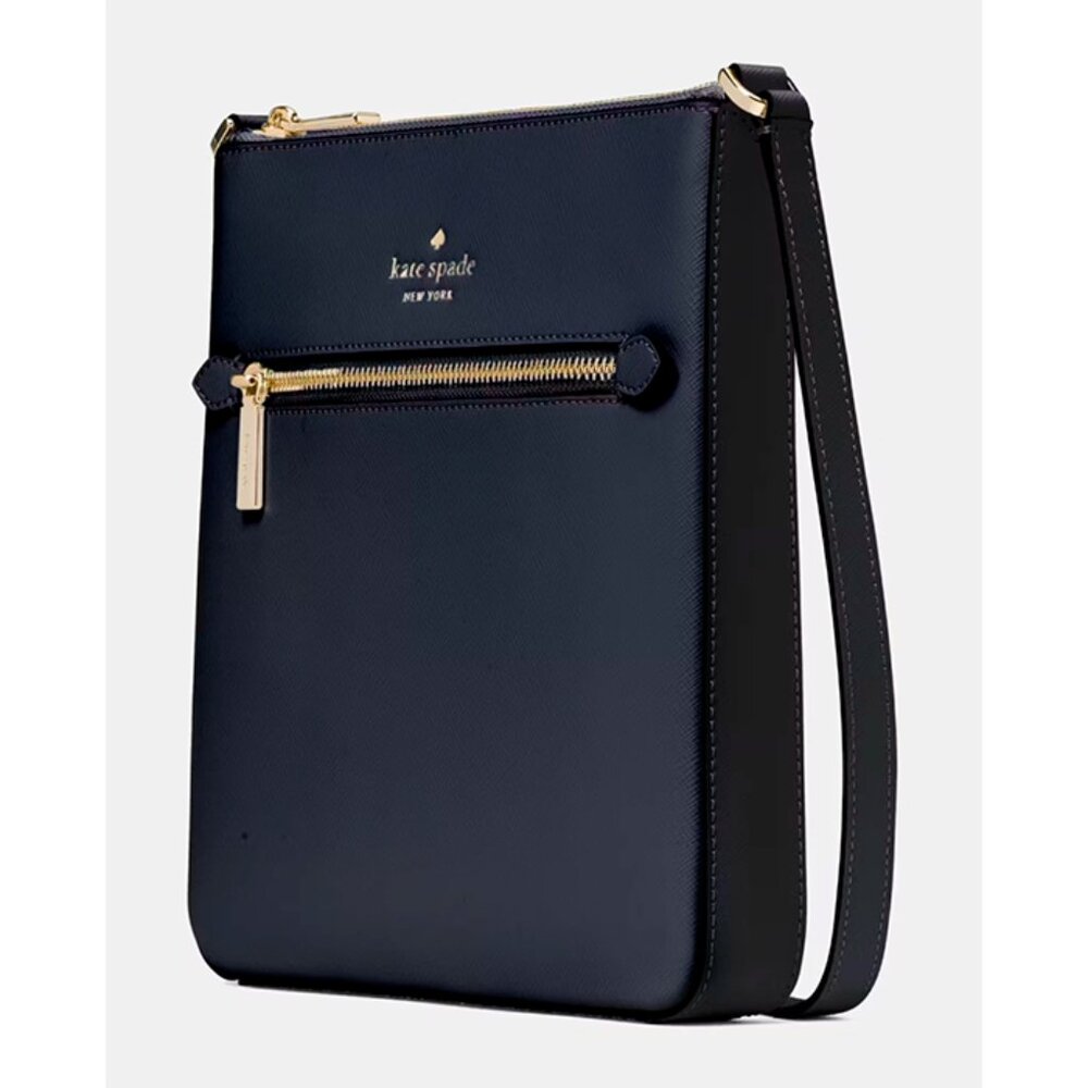 S Kate Spade Sadie North South Large Navy Leather Crossbody K7379 NWT $ 299 - Picture 4 of 6